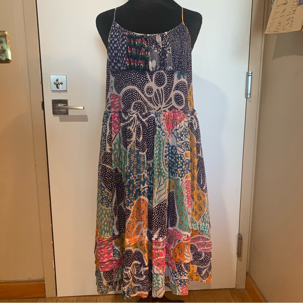 DVF BOHO Small FRANNY Lined Midi Dress Flower Power Dream Print Maxi Dress